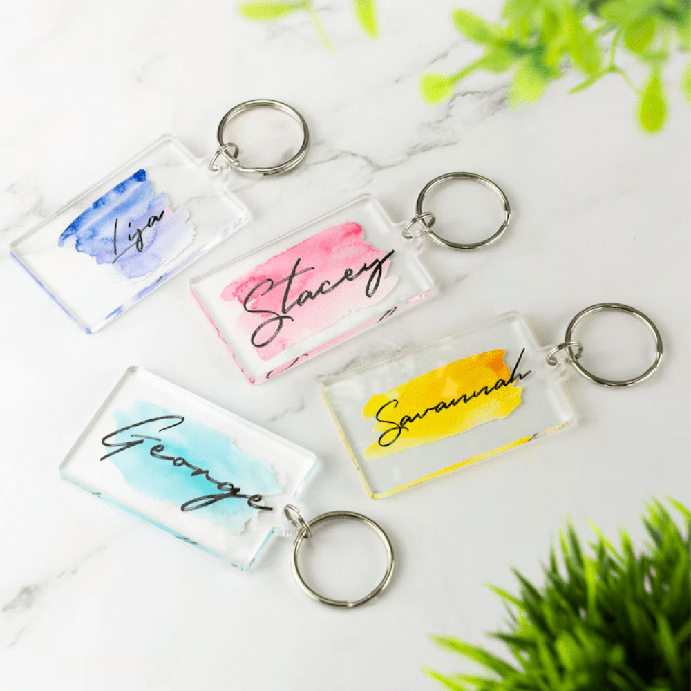 Same Day Nearby Premium PSD Two Plastic Keychains With A Photo