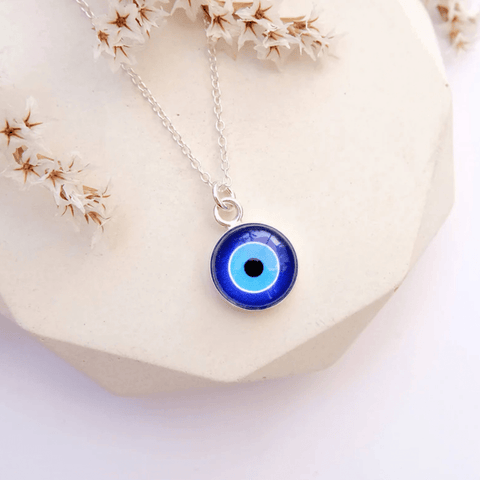 Silver Plated Evil Eye Necklace