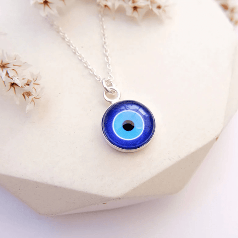 Silver Plated Evil Eye Necklace