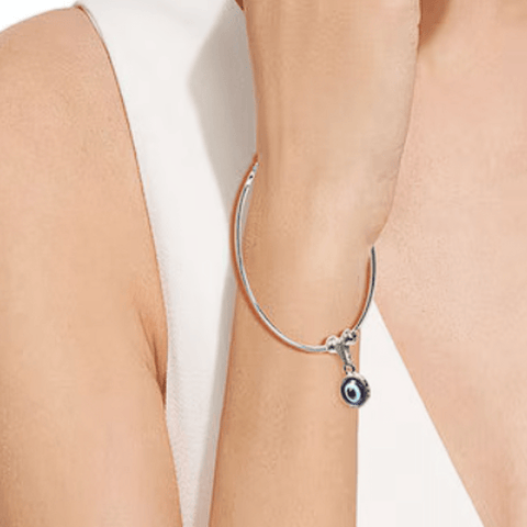 Silver plated Evil Eye Bracelet (Adjustable Size)