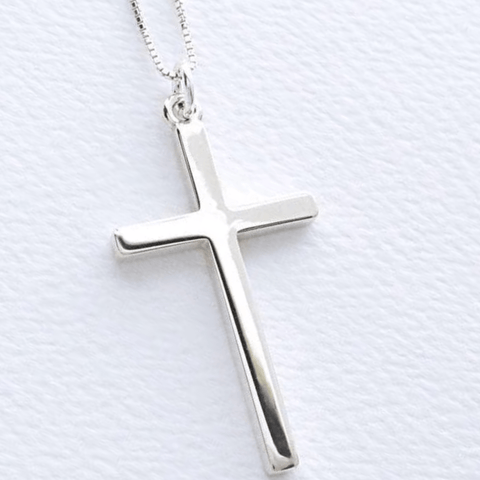 Blessed Holy Cross Pendant with Link Chain Jewellery Silver plated