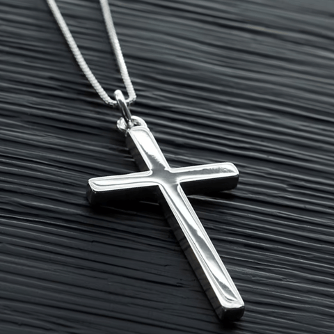 Blessed Holy Cross Pendant with Link Chain Jewellery Silver plated