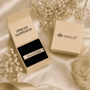 Custom Name Tie Clip in elegant packaging with the name Samuel Dalton displayed