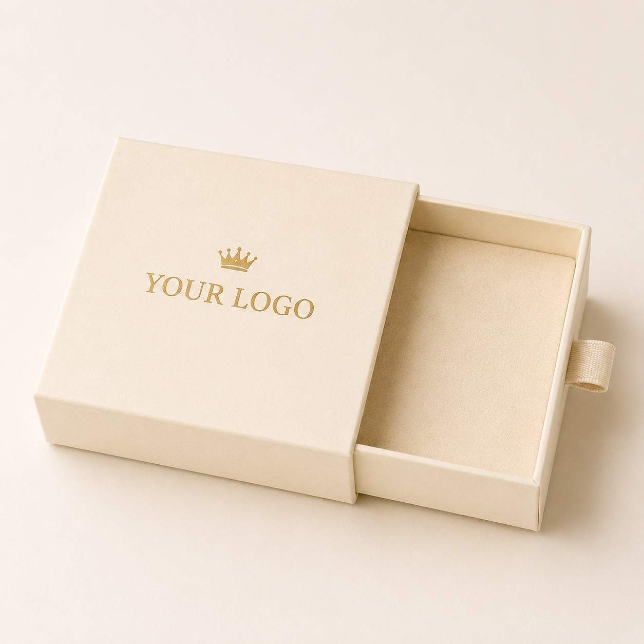 Elegant custom jewelry boxes featuring a soft interior and personalized logo design for showcasing jewelry