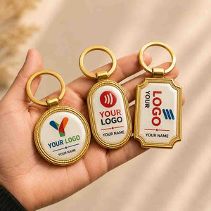 Custom Logo Keychain Set with Three Designs for Personalized Branding Options