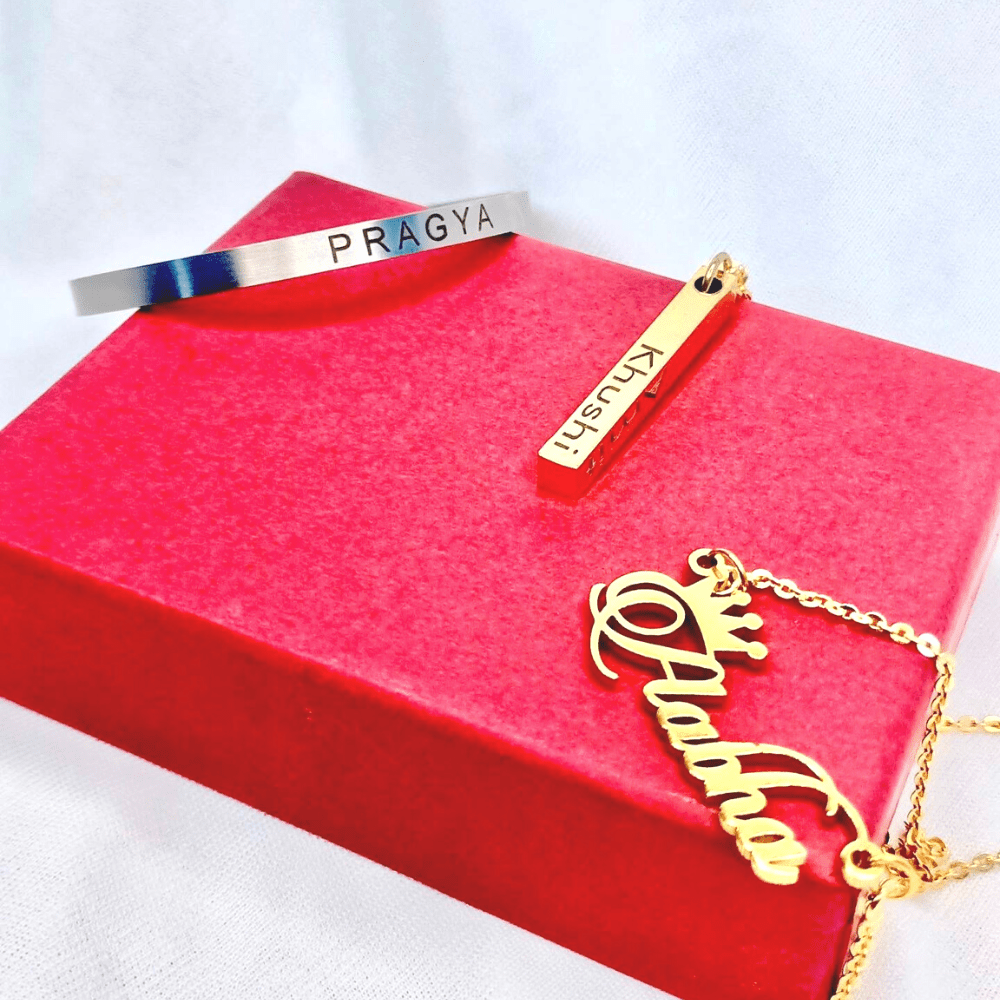 Customized name chain online India featuring personalized name designs on elegant necklaces