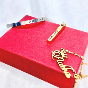 Customized name chain online India featuring personalized name designs on elegant necklaces