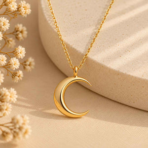 half moon necklace gold jewellery girls ankx