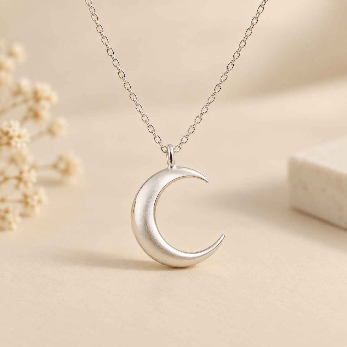 half moon necklace silver jewellery girls ankx