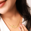 Custom Name Necklace Crown And Open Heart