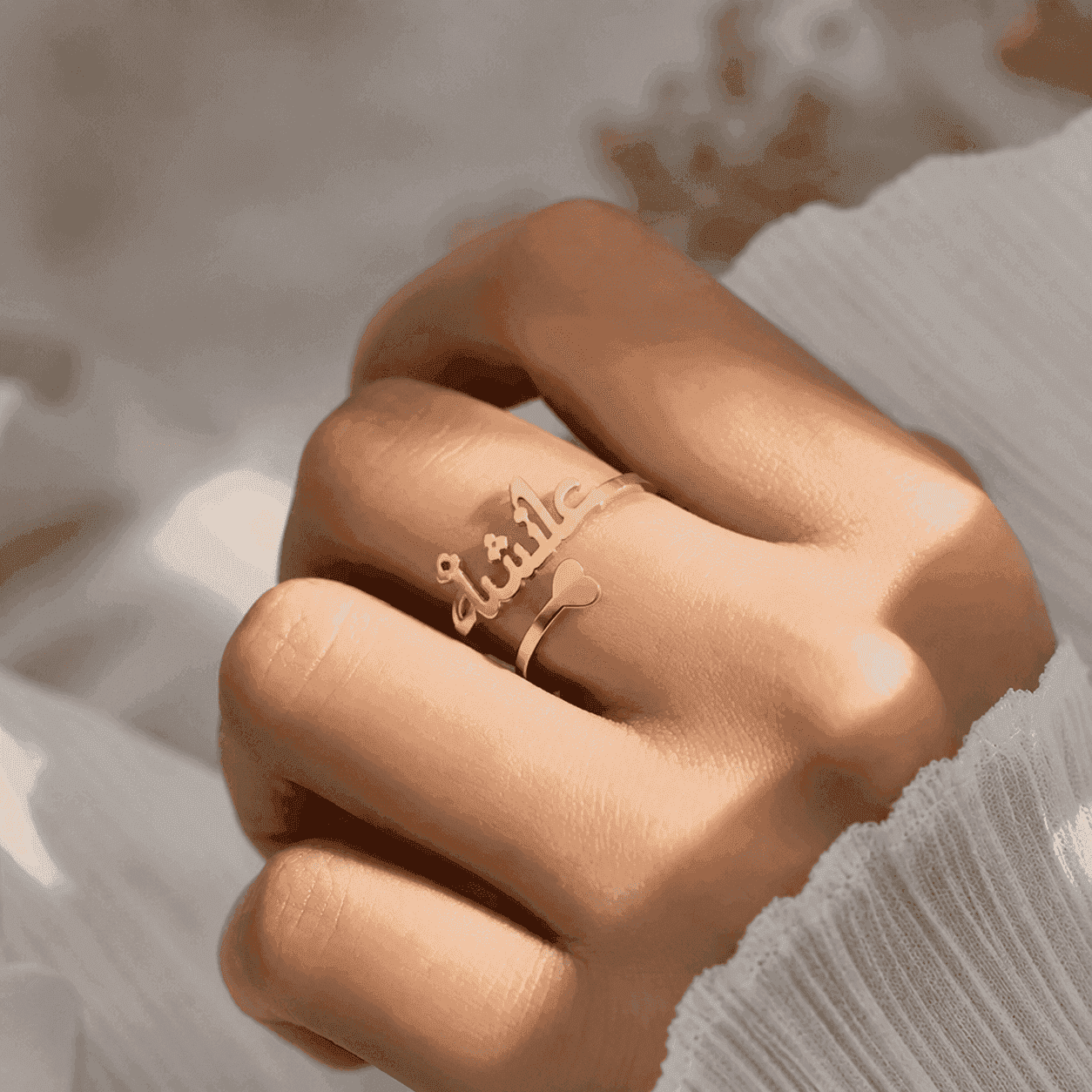urdu-name-ring-with-heart-adjustable-gold-custom-ring-on-hand
