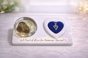 wish pearl necklace gift set with heart pendant and oysterA